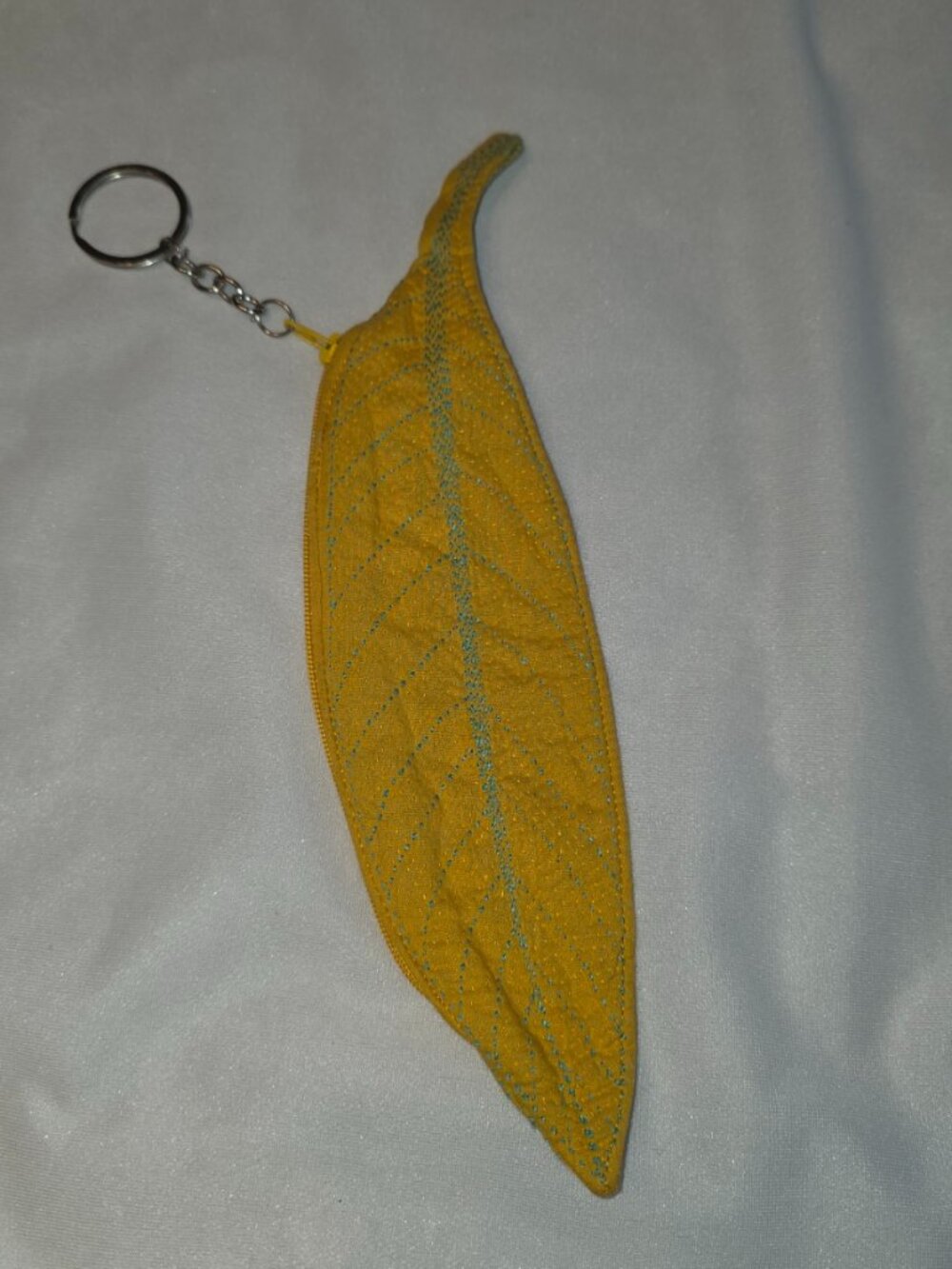 Leaf Keychain Purse Bag Charm Botanical Gardencore Cloth Soft Handbag Accessory